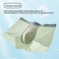 Men's panties Ice Silk Antibacterial Boxer Briefs Cotton Liner Seamless Plus Size Breathable Quick Dry Herbal Man undrewear