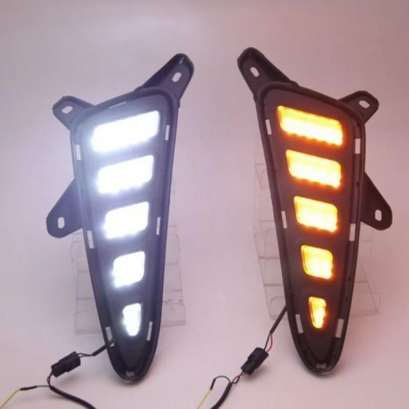 

SAAR Suitable for Toyota Yaris CHR Daytime Running Light Modified LED Fog Light Mustang Style Driving White Light Turning Yellow