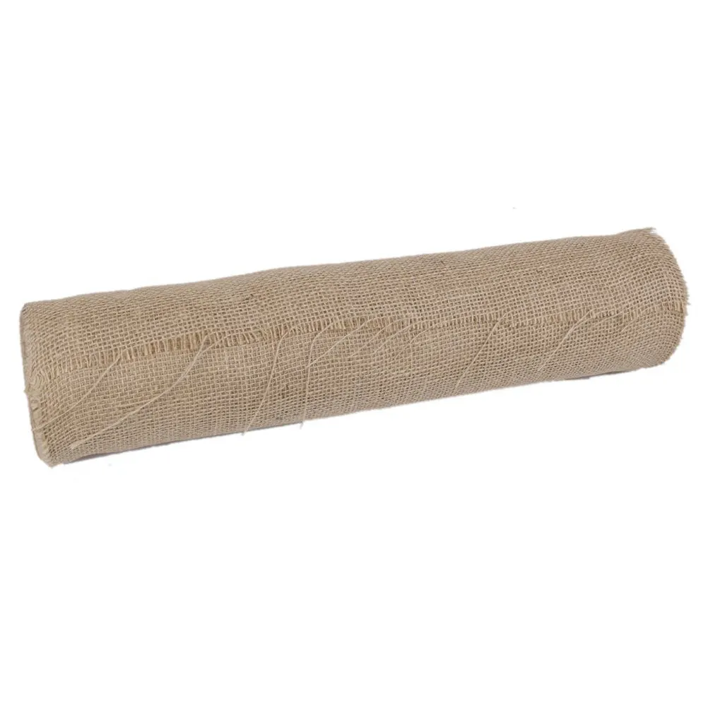 

10M Brown Burlap Table Runner Natural Jute Fiber Rustic Vintage Wedding Decor Serged Edges Washable Iron Friendly Hessian Table
