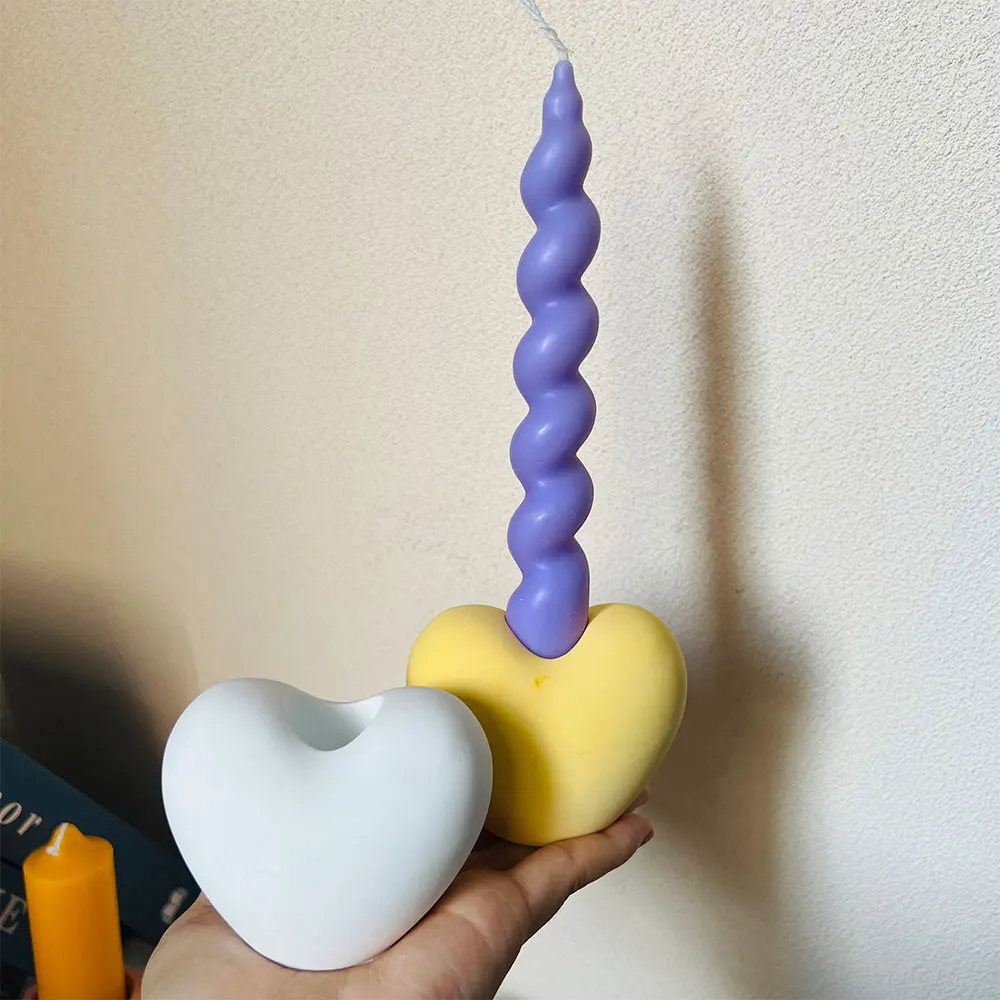 3d Herzform Kerzenhalter Silikon form DIY Haupt dekoration runde Sternform Zement Kerzenhalter Beton form