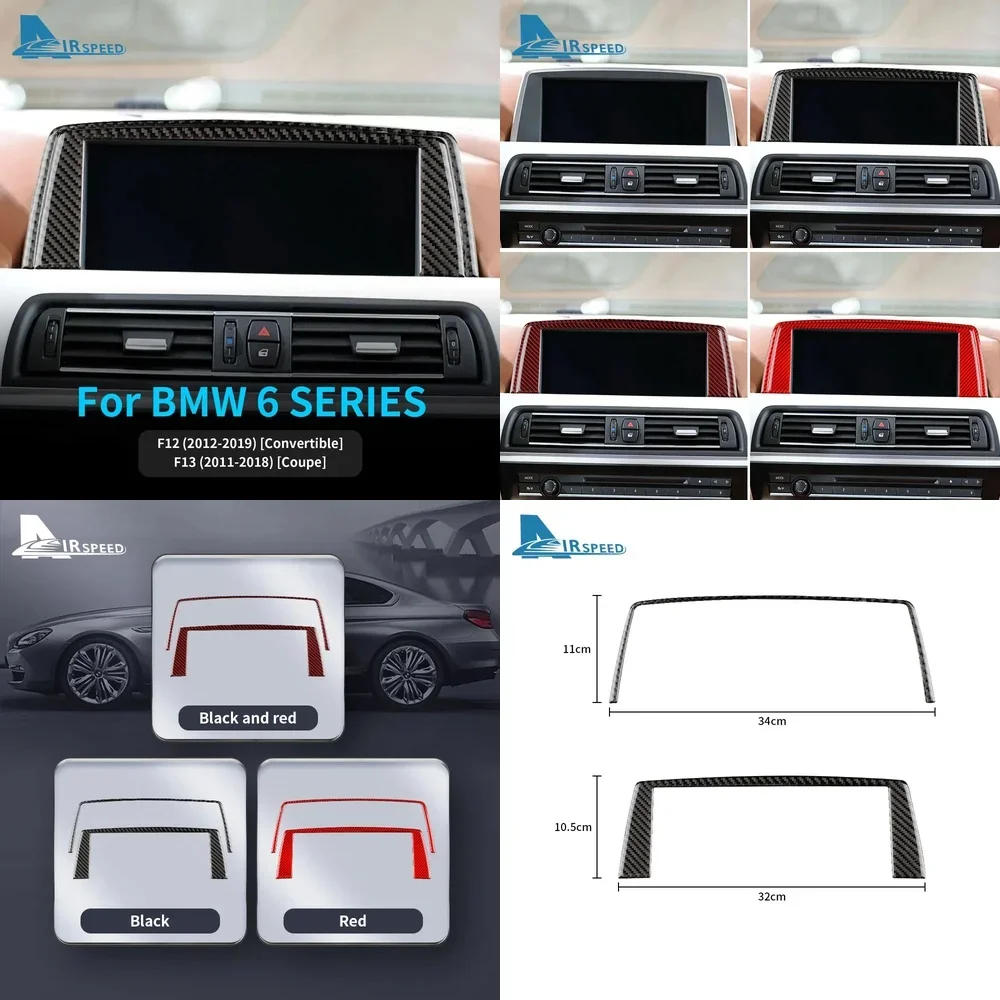 

2 Pcs For BMW 6 Series M6 F12 F13 F06 2011 2018 M Sport Carbon Fiber Stickers Navigation Covers Car Styling Interior Accessories