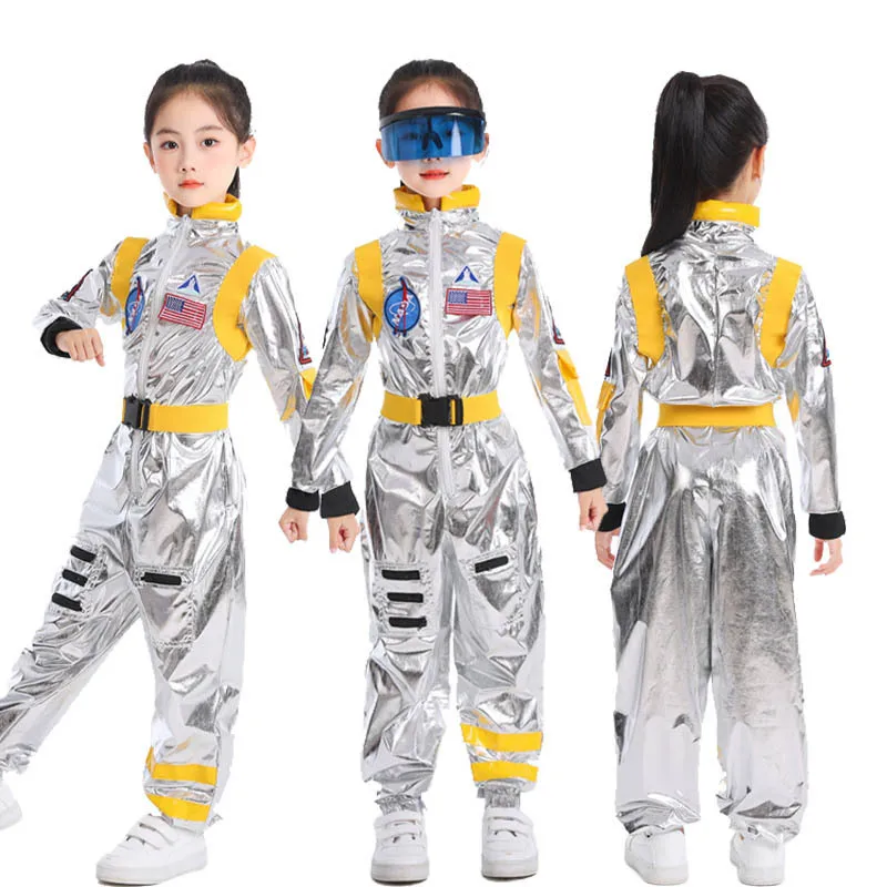 أزياء الهالوين لرائد الفضاء للأطفال بدلة الفضاء الطيار CoS تأثيري معرض المدرسة أداء الملابس الزي ماركة Yue Meakai #4