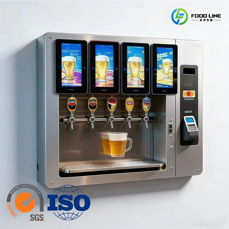 

Автомат по продаже пива из нержавеющей стали, компактный, самообслуживаемый, с диспенсером для разливного пива, оплатой по QR-коду и монетам, облачная система управления, индивидуальная настройка