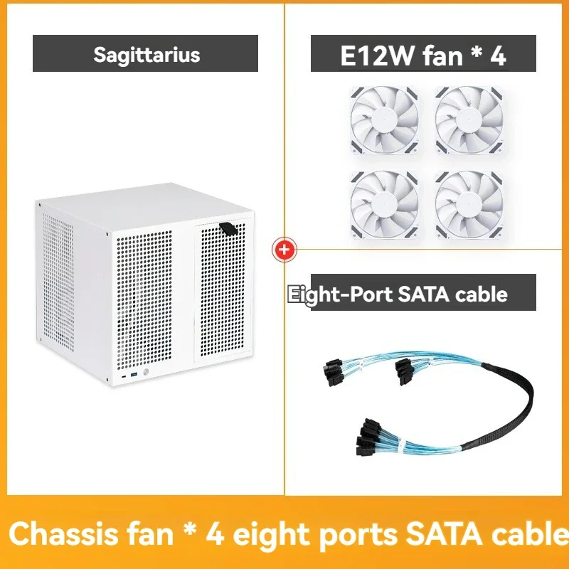 قم بترقية هيكل Sagittarius 8 فتحات NAS مع لوحة الكترونية معززة ATX Power MATX بارتفاع كامل