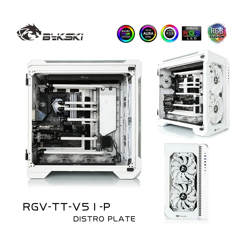 Bykski RGV-TT-V51-P,Distro Plate Kit For TT View 51 Case,PC Water Cooling Waterway Board Reservoir for Computer CPU GPU Cooler