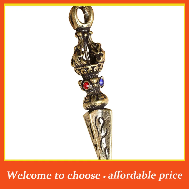 VP Handcraft Pendant Vintage Solid Religious Pestle Prayer Pendants Nepal Tibetan Handcraft Buddhist Vajra Pestle Copper Crafts