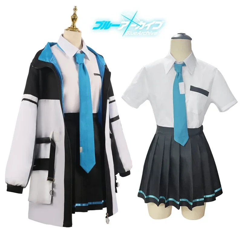 SN66 Tendou Arisu Cosplay Costume Wig Coat Game Blue Archive Cosplay High School Uniform Clothes Halloween Party for Women GW &