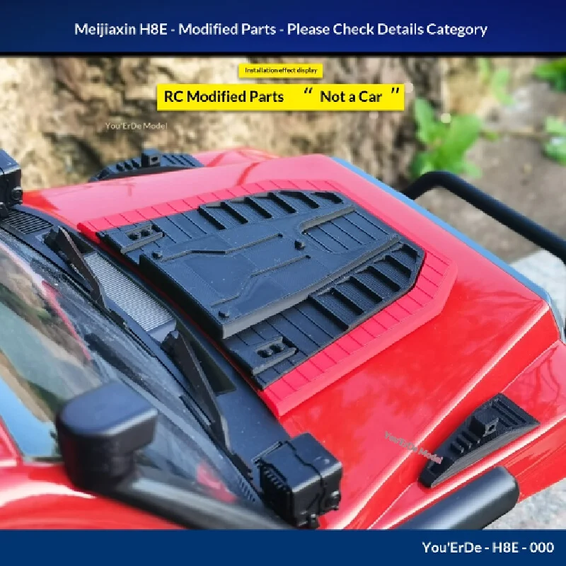 MJX H8E Upgrade Hood Rack Roof Rack Bed Cover Shell Accessories for RC Crawler Parts Replacement Offroad