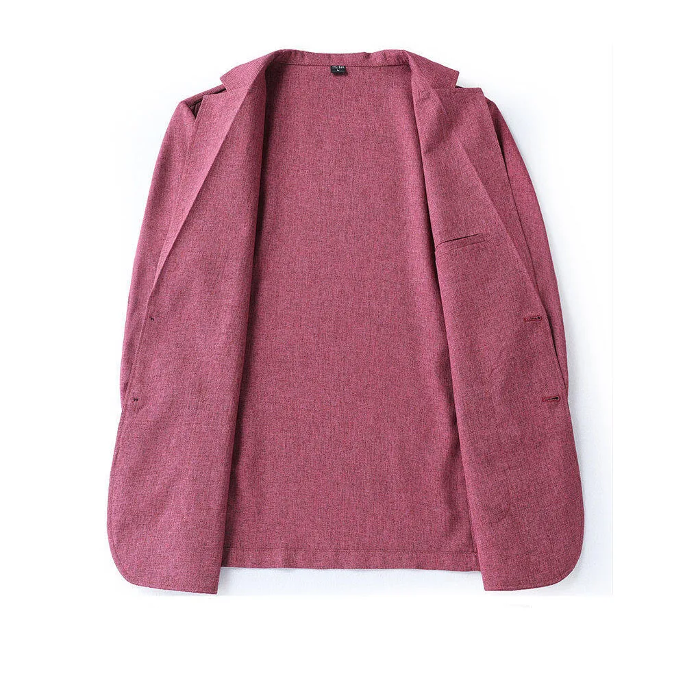 عالية الجودة الربيع الصيف الحماية من الشمس الحلل الرجال الكتان تنفس الأعمال رداء غير رسمية معاطف الذكور الصلبة السترة أبلى #6