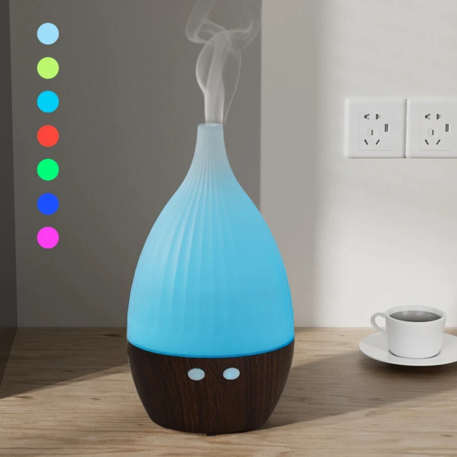 

USB Essential Oil Aromatherapy Diffuser Humidifier Spray Mist Machine with 7 Soothing Colors Night Light, Refreshing Fragrance P