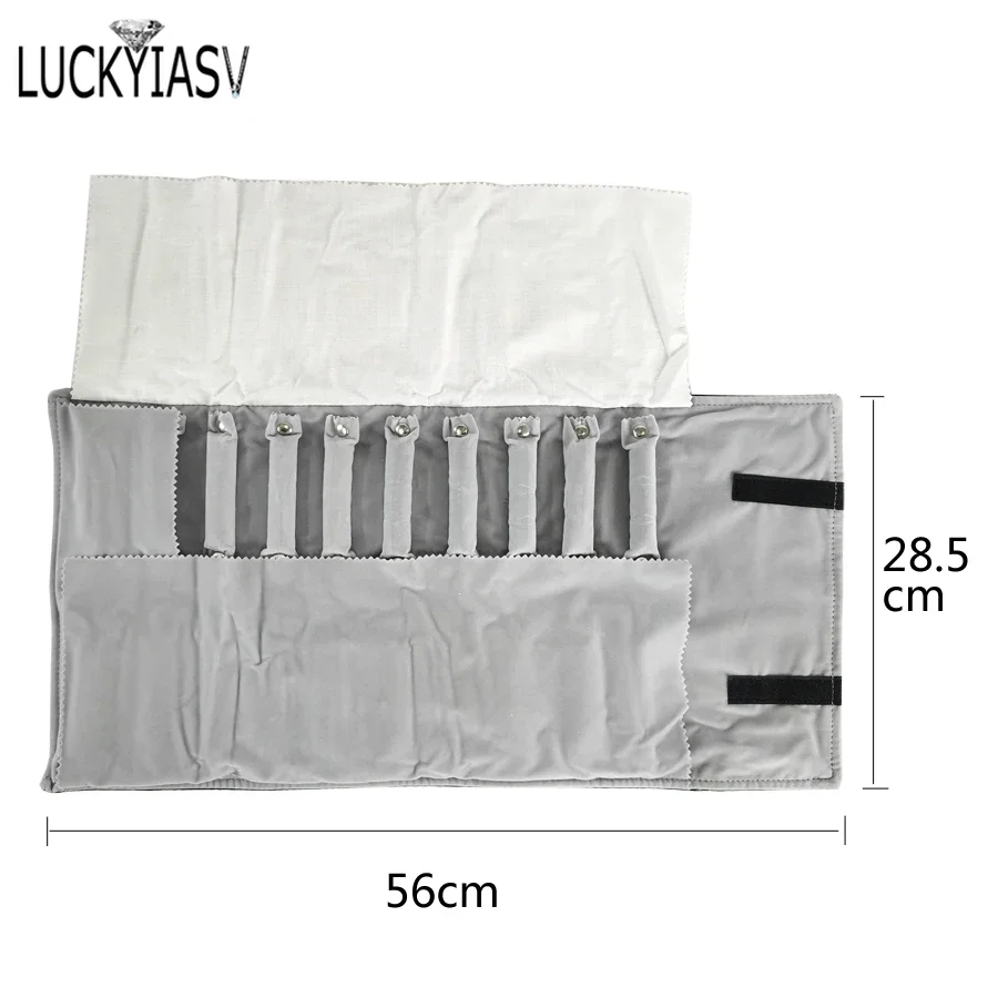 حقيبة تخزين المجوهرات لفة المجوهرات المحمولة المخملية الحقيبة خواتم تخزين حامل خاتم تنظيم صندوق حقيبة مجوهرات صغيرة #2