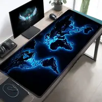 Glow in World Map Mouse Pad Large Computer Office Game Table Mat 90x40 XXL Rubber Non-slip Stitched Keyboard Mats long Desk Pads