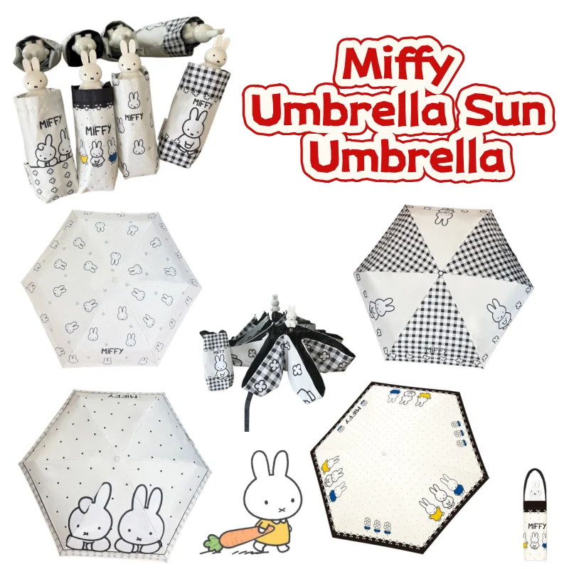 

Miffy Rabbit Anime Umbrella Female Ins Cute Doll Head Rain and Rain Dual Use Lightweight and Compact Sunscreen Umbrella
