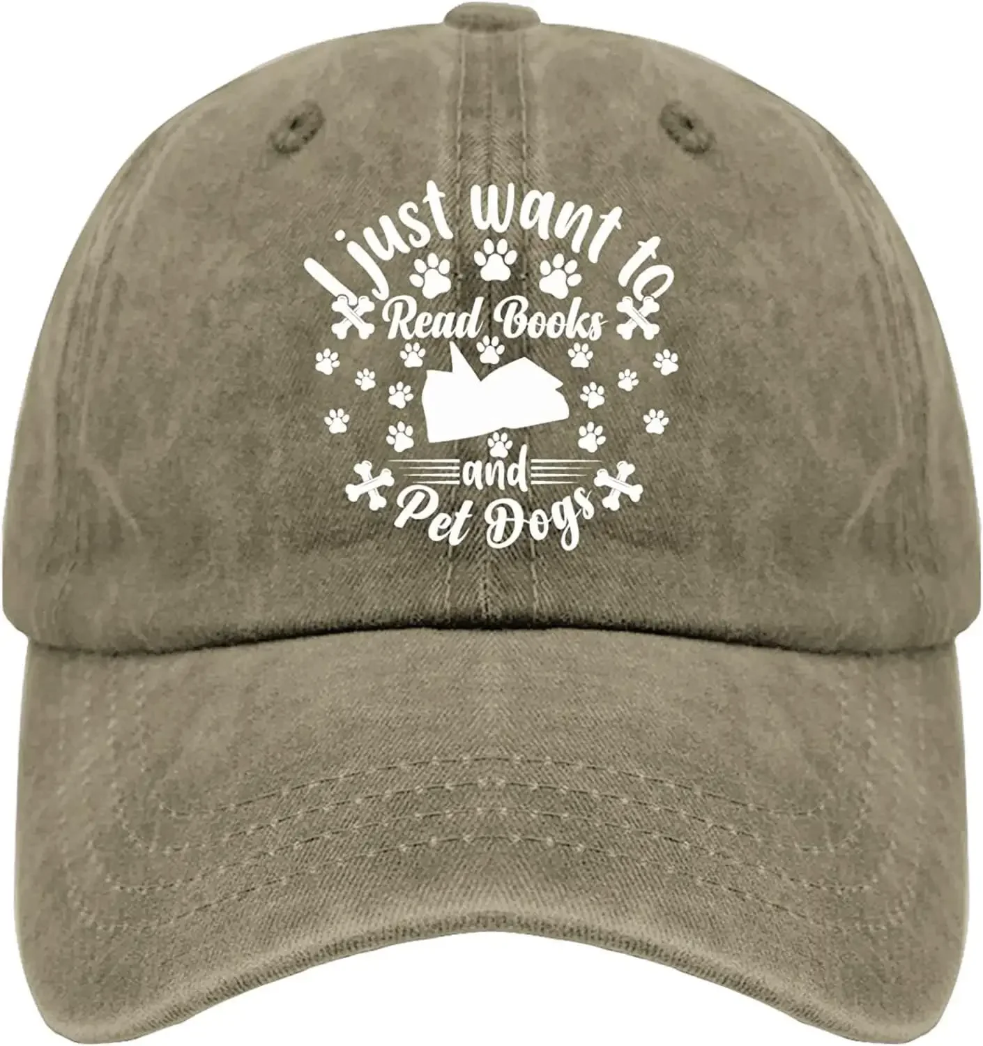 Dad Hats I just Want to Read Books and pet Dogs Baseball Caps, Vintage Hats for Women Unisex Adjustable