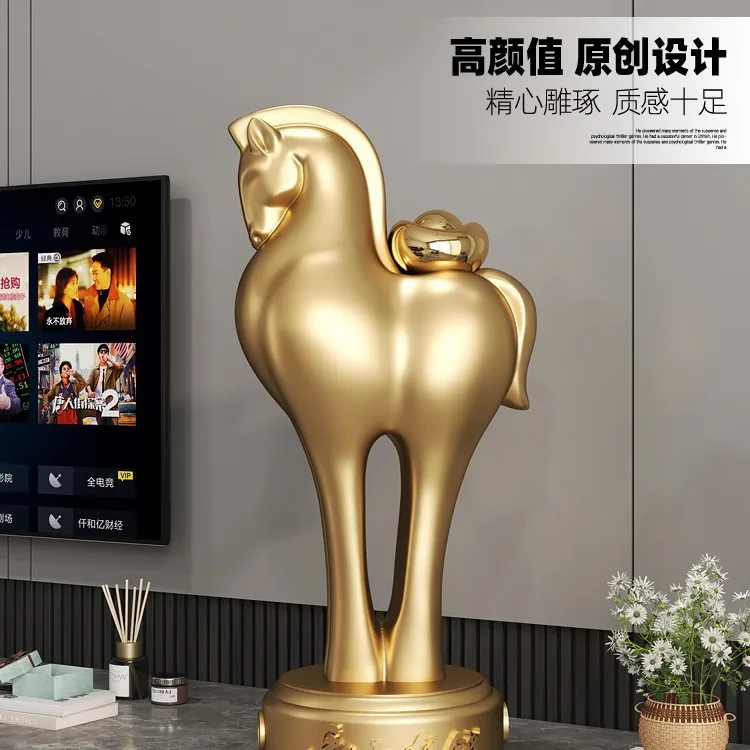 Ma Jiacheng Zodiac Horse Sculpture Gift Ornament Living Room Entrance Large Floor Decoration