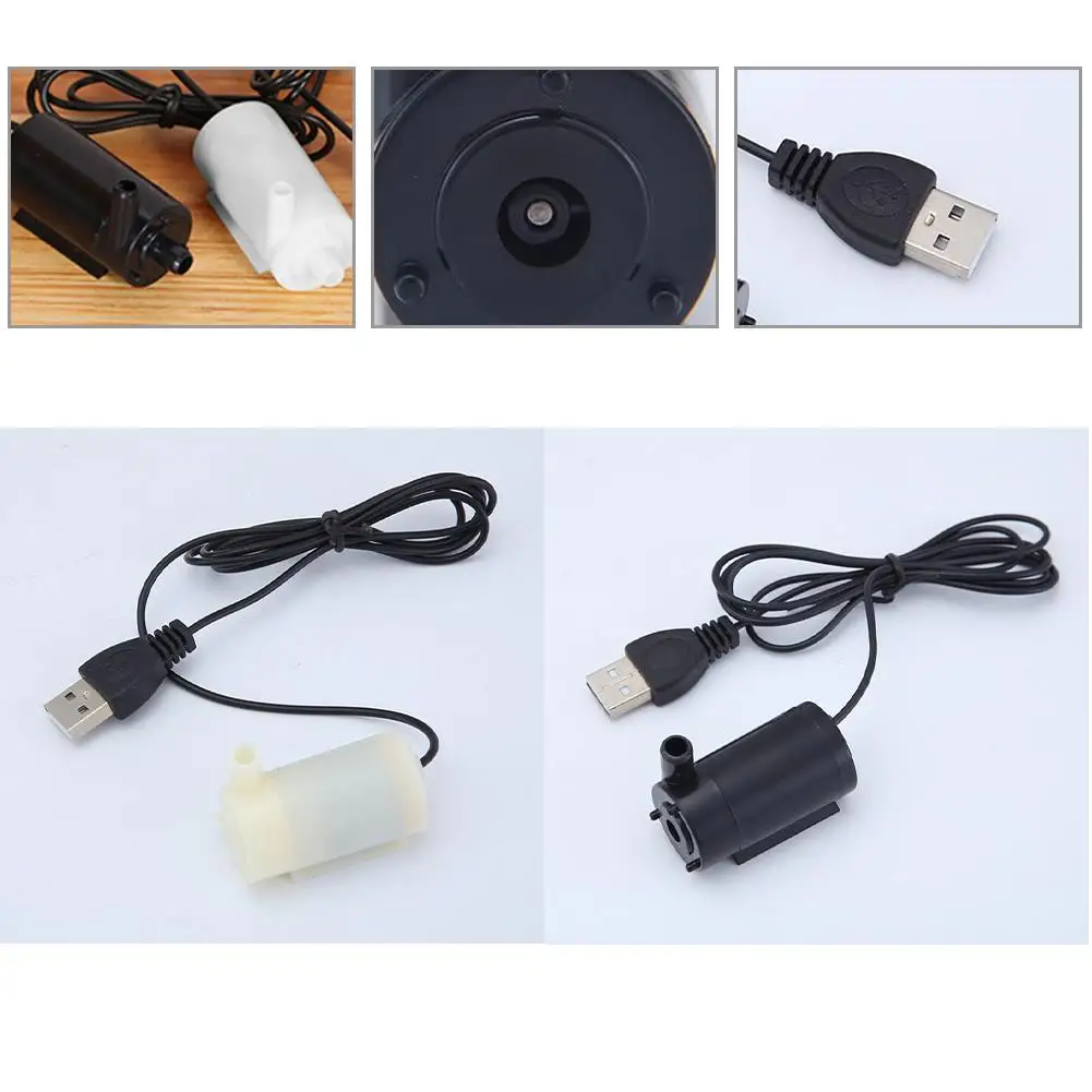 DC 5V Small Mini Water Pump Fish Tank Fountain Aquarium Micro Submersible Small White/Black 2-3L/min  0.36W Fish Tank