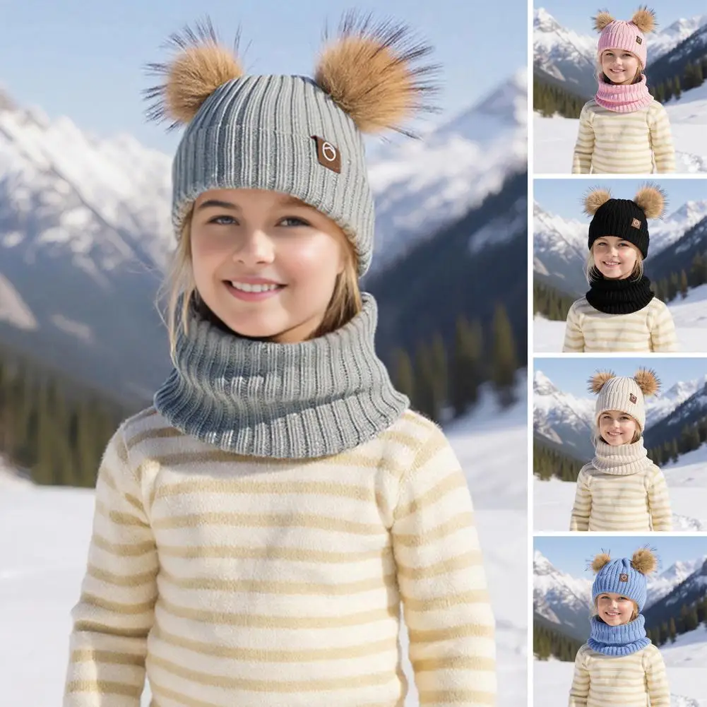 

Детский зимний комплект аксессуаров, шапка, шарф, перчатки, комплект для детей, уютный детский комплект зимних аксессуаров с плюшевой подкладкой для детей