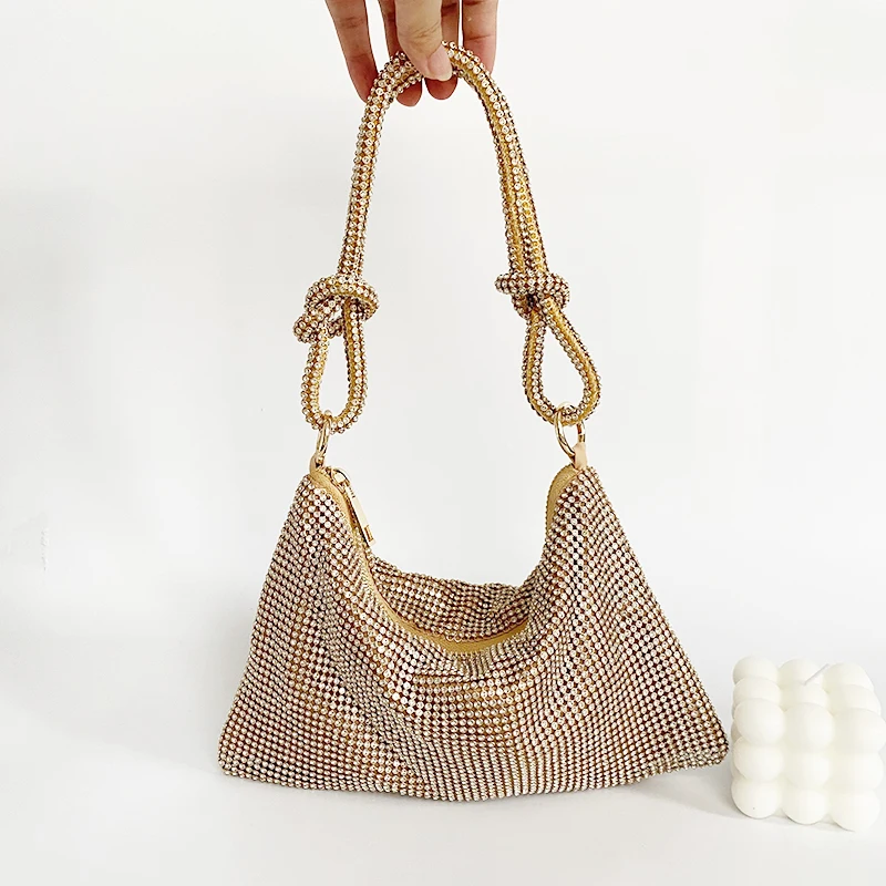 

Роскошные вечерние сумочки и клатчи с стразами, дизайнерские сумки через плечо, блестящие клатчи с кристаллами, сумки-клатчи для ношения под мышкой