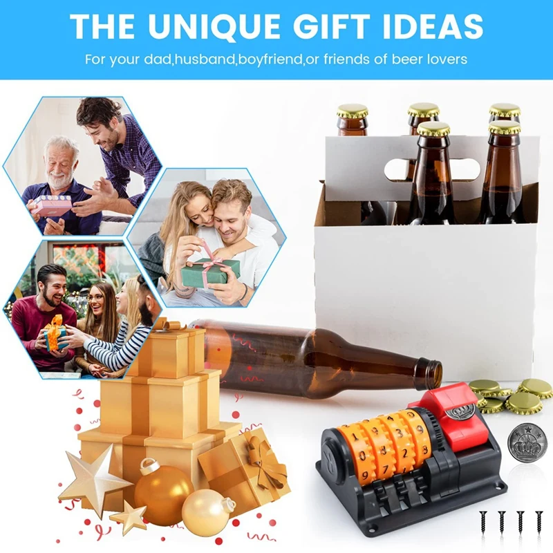 Bottle Opener Wall Mounted Beer Counter Bottle Opener With Precise Numbers, Manual Beer Can Opener For Kitchen Wall Bar