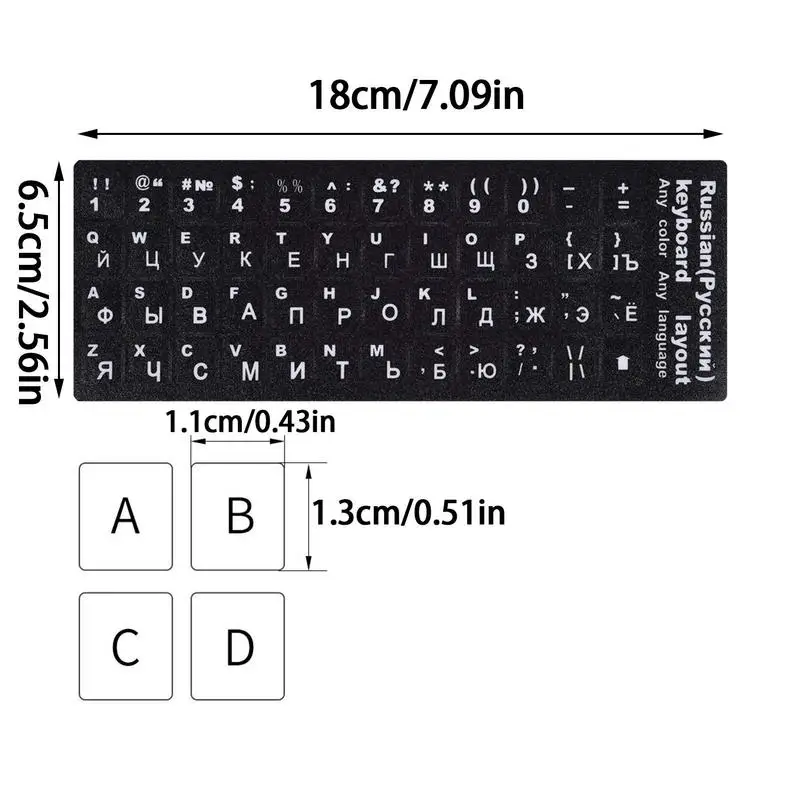 Russian Spanish French German Keyboard Stickers Letter Alphabet Layout Sticker Black Sticker For Laptop Desktop PC Computer