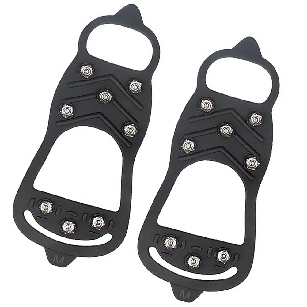 

Non-slip Crampon Shoe Covers Snow Ice Claws Simple Non-skid Spikes Black Surface Winter Men and Women