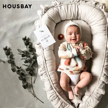 아기 둥지 Ruffle 아기 요람 신생아 여행 침대 별 디자인 휴대용 Lounger 면화 유아 침대 통기성 수면 둥지