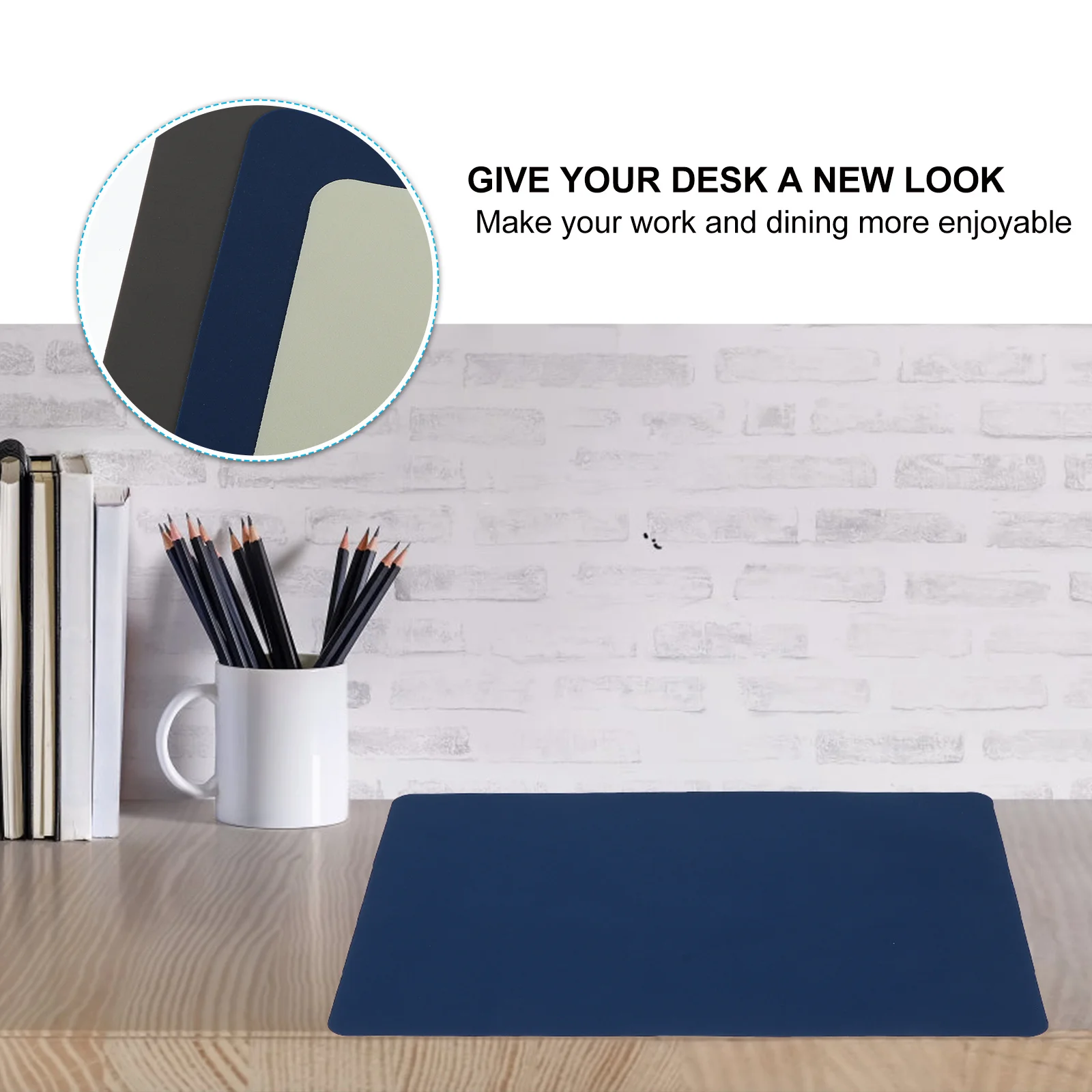 3Pcs Silicone Tabletop Mats Durable Bright Colors Blue Gray Beige Anti-Skid Study Office Dinner Table Mats Table Mat