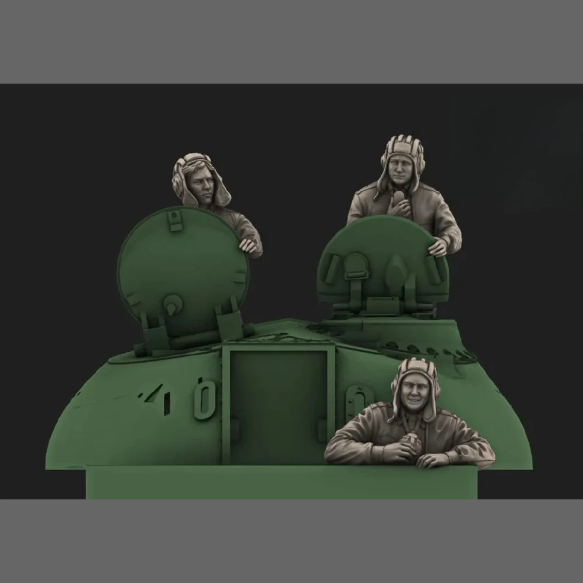 1/35 Figure resin unpainted model kit, military theme, Soviet tank crew (3 persons) unassembled and unpainted GK