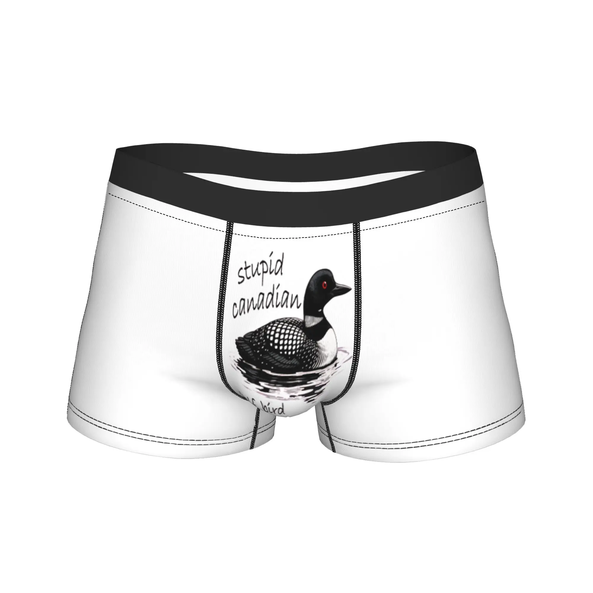 

stupid canadian wolf bird Underwear Breathable Panties Print Shorts Briefs For Males 3D Pouch Oversize Boxer Shorts