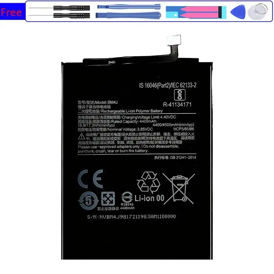 Battery for Xiaomi Note 7 10 10T Pro Note3 for Redmi Go 5 For Mi 6X A2 2 3 5 6 8 Lite CC9e K30i Max BN46 BN47 48 49 5