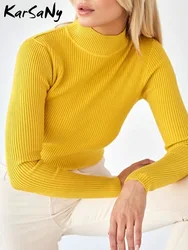 KarSaNy Basic Winter Women Sweater Pullover Female Knitted Jumper Long Sleeve Tops Slim Sweaters For Women Autumn 2023