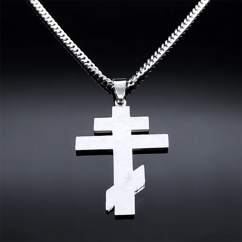 الهيب هوب الفولاذ المقاوم للصدأ الأرثوذكسية الصليب قلادة الإيمان المسيح تميمة قلادة القلائد الكلاسيكية الدينية بالجملة مجوهرات هدايا