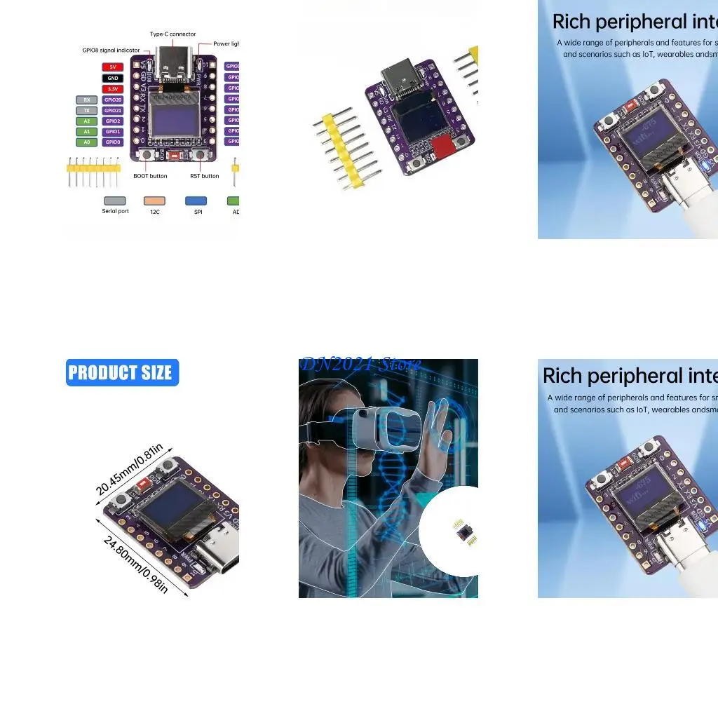 F3KE RISC V Controller Board 0.42Inch Screen Double Mode Connectivity Compactly Size