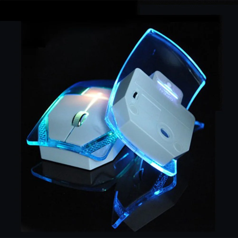 

3 Buttons 2.4g Wireless Transparent Illumination Mouse Ergonomic Shape Comfortable Grip Long Distance 10m Optical Gaming Mouse