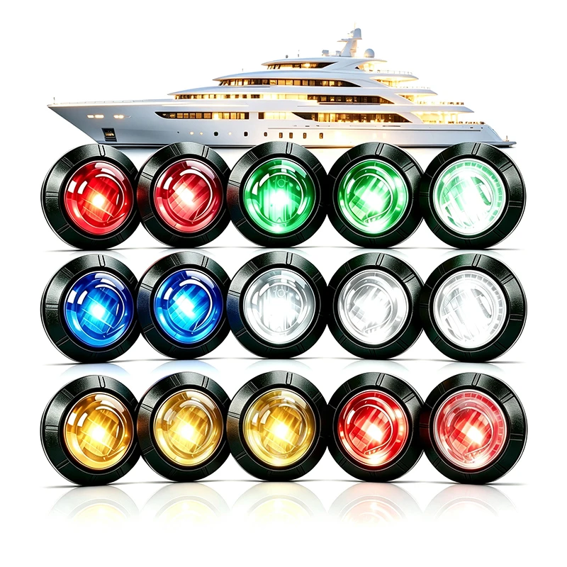 5PC/10PC 12V 24V LED Side Marker Lights Car Light Front Grille Lamps Bumper Grill Hood Indicators Light for Truck Trailer Boat