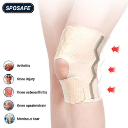 1 Stück dünne Kniebandage, Kompressions-Kniestützhülse mit Patella-Gel-Pad und Seitenstabilisator – Meniskusriss, Arthritis, Gelenkschmerzen