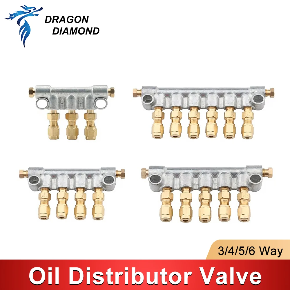 3/4/5/6 Way Oil Piston Distributor Manifold Flow Limiter Metering Parts Adjustable Oil Separator Central Lubrication System