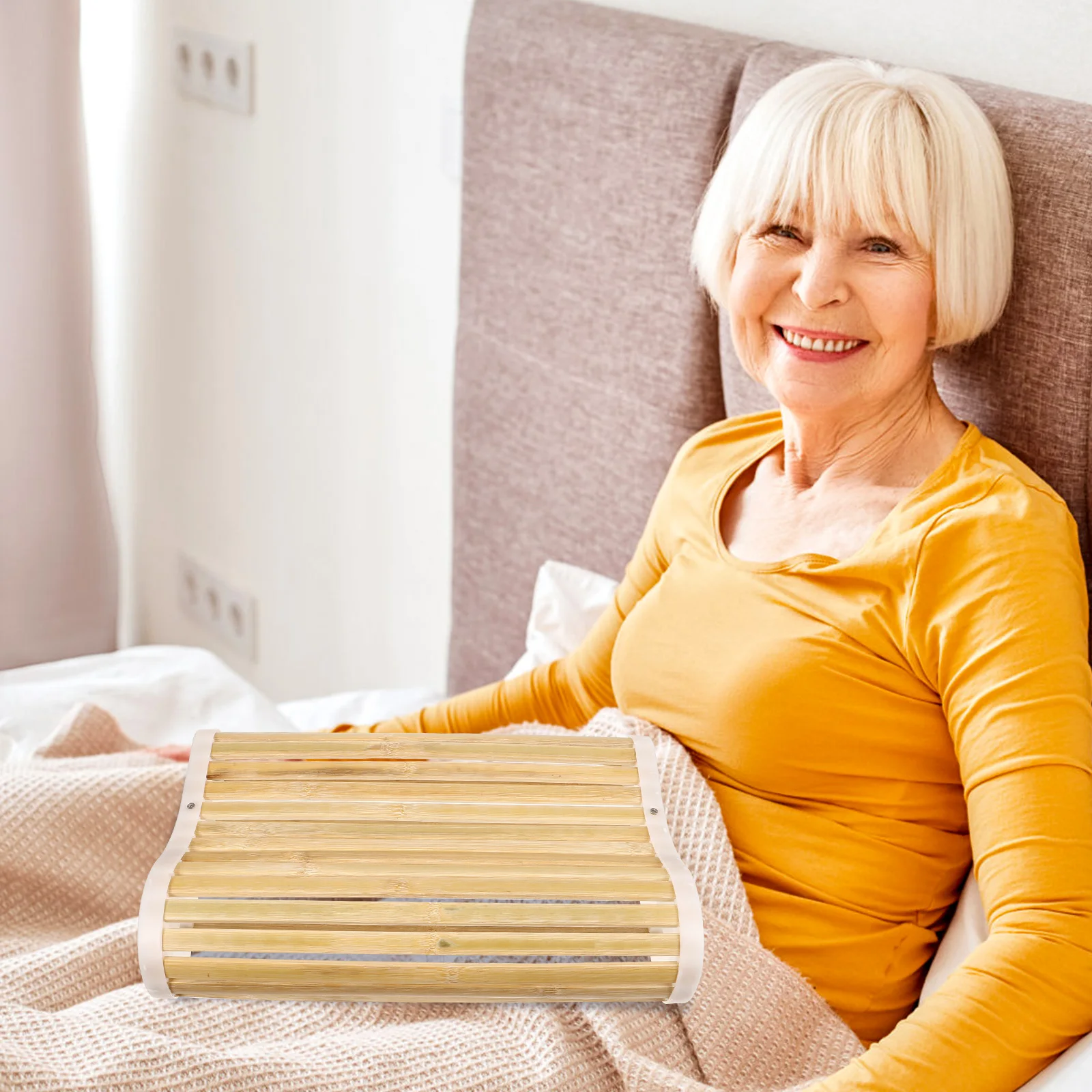 

Bamboo Pillow for Sleeping Cooling Neck Cushion Bath Bathtub Sweat Pillow Soft Hollow Core Comfortable Lightweight for Seniors