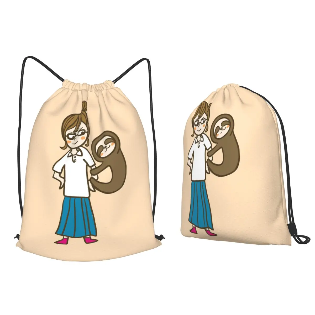 Just A Girl Who Loves Sloths Backpacks Portable Drawstring Bags Sports Bag Book Bags for Man Woman School