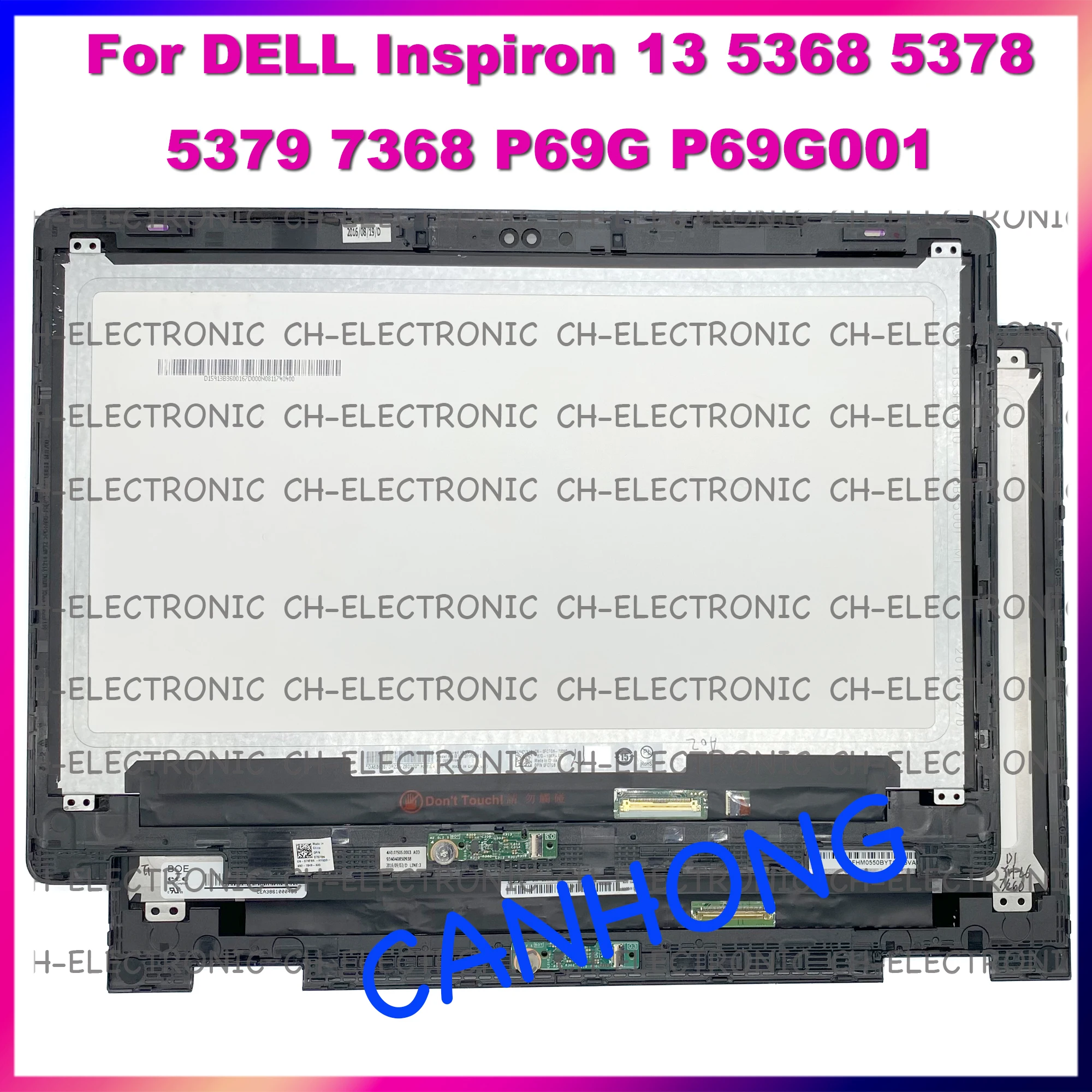 

13.3" FHD For DELL Inspiron 13 5368 5378 5379 7368 P69G P69G001 Display Laptop LCD Touch Screen Assembly two webcam holes
