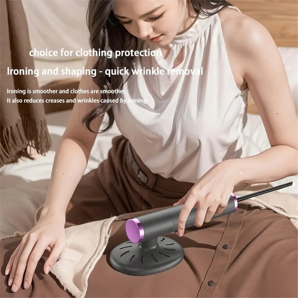 A62K Portable Iron USB Mini for Clothes Fast Heating Travel Garment Fabric Press Machine with Handle B