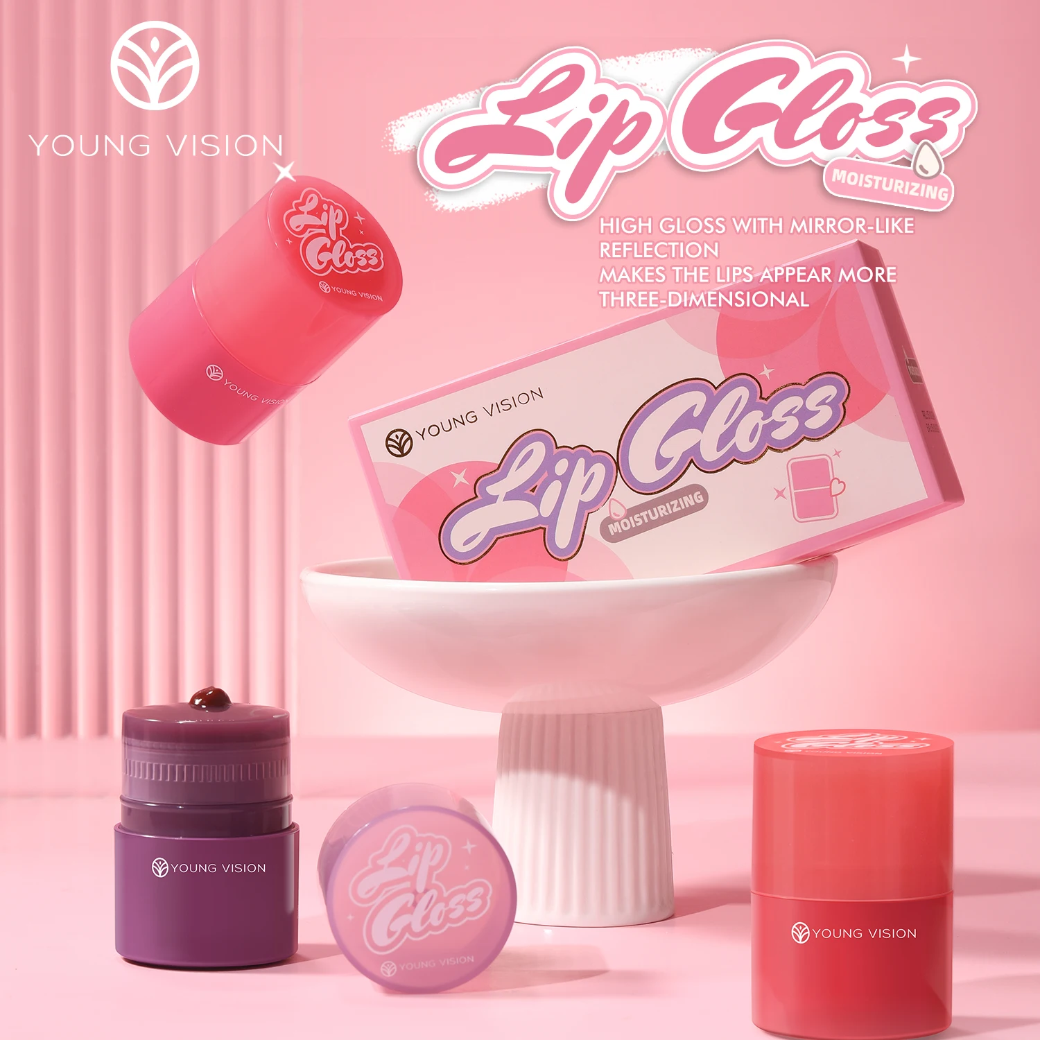 مجموعة بلسم الشفاه المغذي والترطيب الشفاف ملمع الشفاه زيت الشفاه طبقات ملمع الشفاه أحمر الشفاه للمظهر اللطيف #1