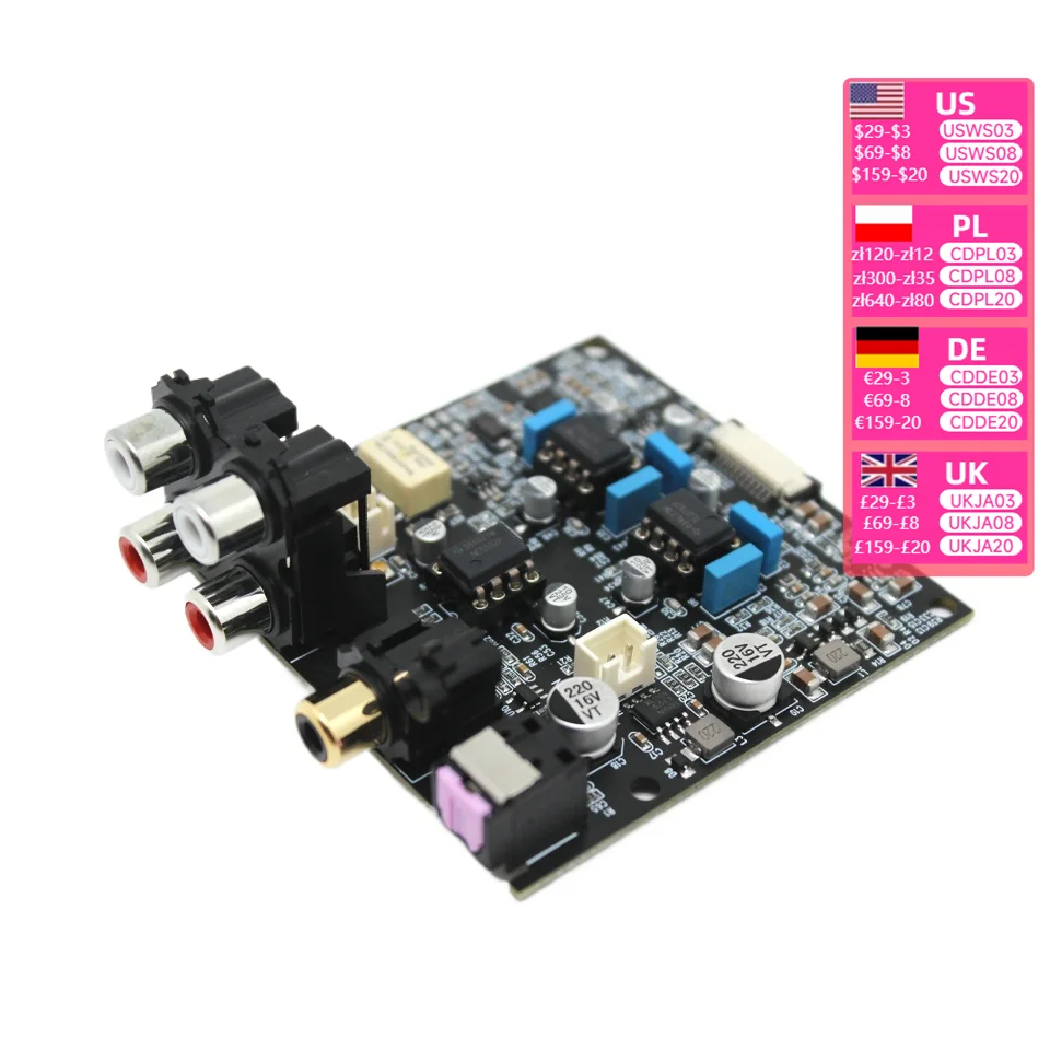 ES9038Q2M Bluetooth Fiber Coaxial Amplifier Modification Decoding Board