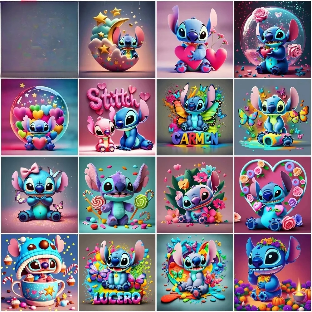 

Oil Painting By Number Disney Lilo Stitch Cartoon Home Decoration Painting Wall Bedroom Room Decor Gift Frameless