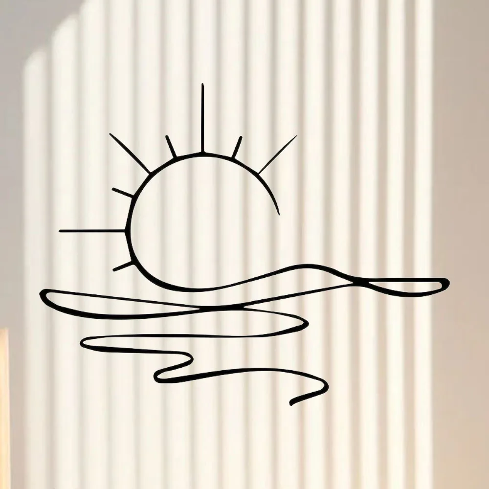 Metalowa grafika ścienna Sunrise Art Chic Minimalistyczny żelazny wystrój dla nowoczesnych domów Świetny pomysł na prezent ślubny i parapetówkę