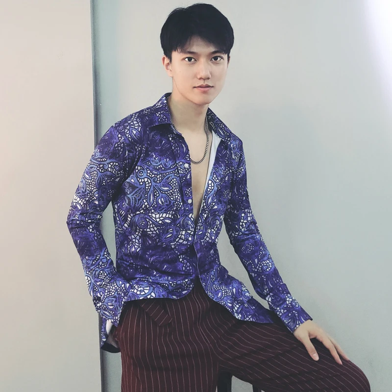 남성용 라틴 댄스 탑 퍼포먼스 의류 볼룸 스탠다드 댄스 셔츠 긴 소매 탑 남성 라틴 복장 연습복 1999