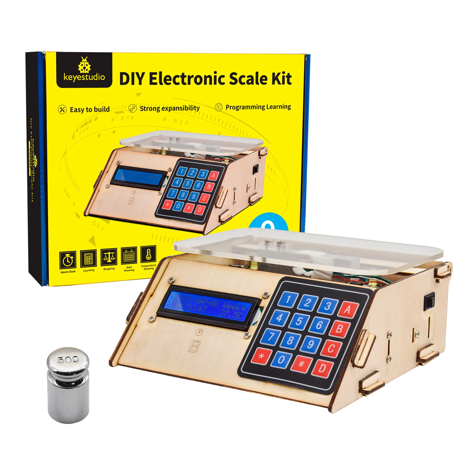 Keyestudio DIY Electronic Scale Starter Kit Digital Load Cell Weight Sensor HX711 For Arduino With 9 Programming Projects