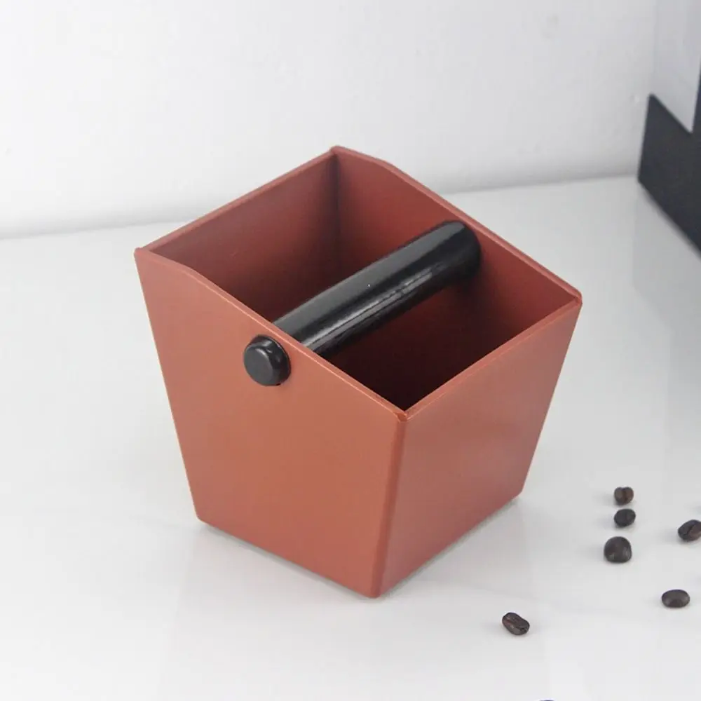 Anti Slip Coffee Grounds Bucket Semi-automatic Shock-absorbent Coffee Knock Box Diagonal Mouth Removable Knock Bar