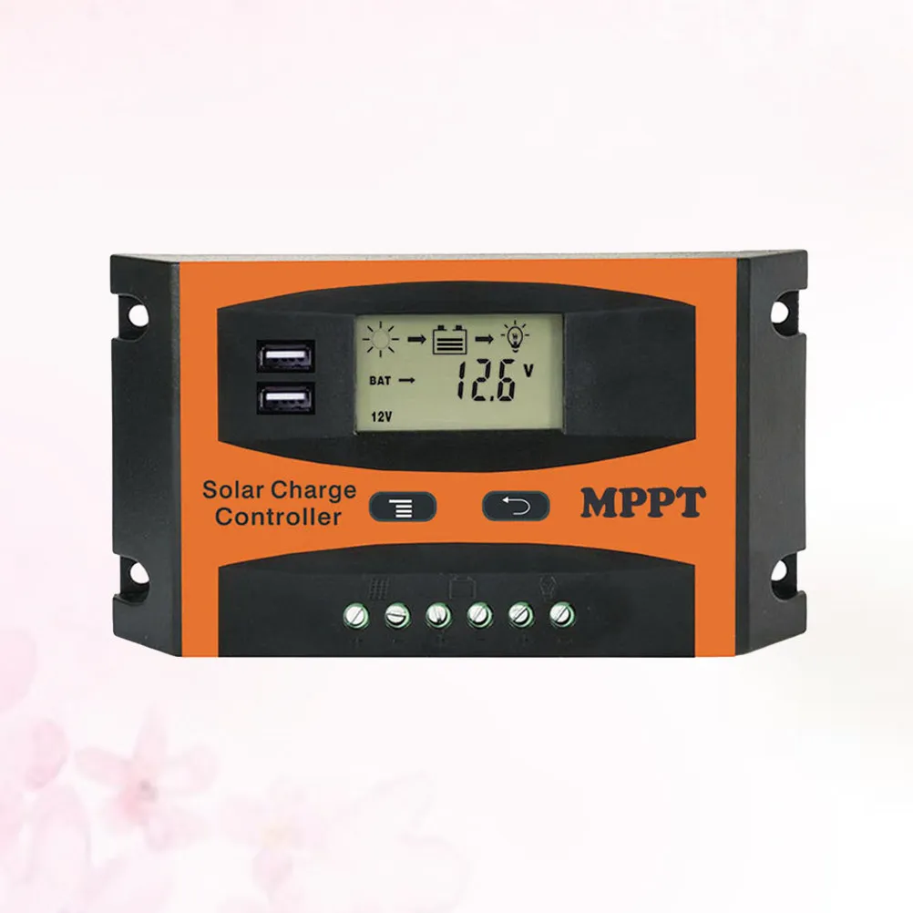 50A Solar Controller Mppt 12V 24V Auto LCD Dual USB Battery Regulator Solar Panel Charge Controller Stable Performance
