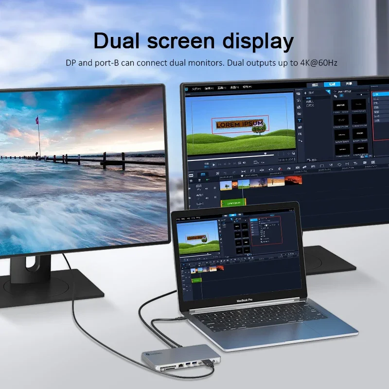 9 in 1 Thunderbolt 4 USB 3.0 8K 60Hz HD  For  Pro and  Air USB-C HUB